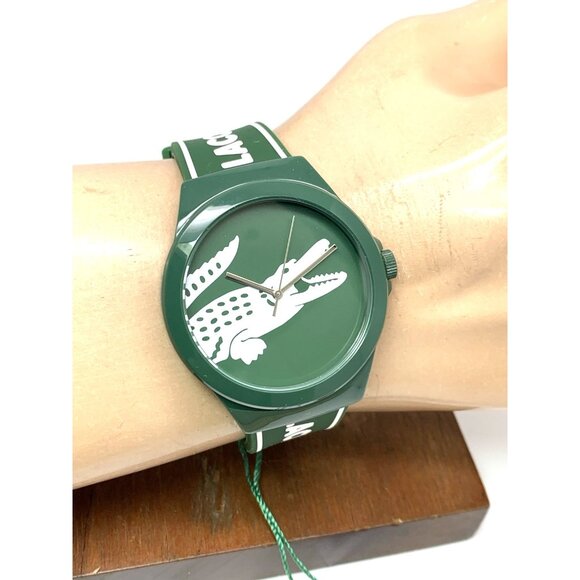Lacoste Men's Watch 2011309 Neocroc Quartz Green Dial Rubber Strap 42mm - Picture 10 of 13
